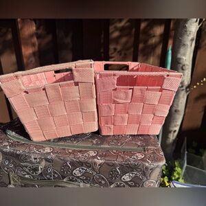 T.J.Maxx Pink Woven Storage Baskets
